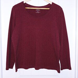 Women's LL Bean Cotton/Cashmere Long Sleeve Shirt - Size XL